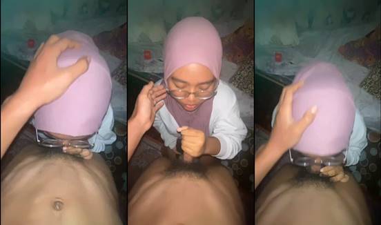 Bokepmelayu jilbab kacamata doyan blowjob